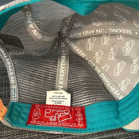 Big Truck Adjustable Baseball Cap Turquoise Orange Unisex - Picture 3 of 5